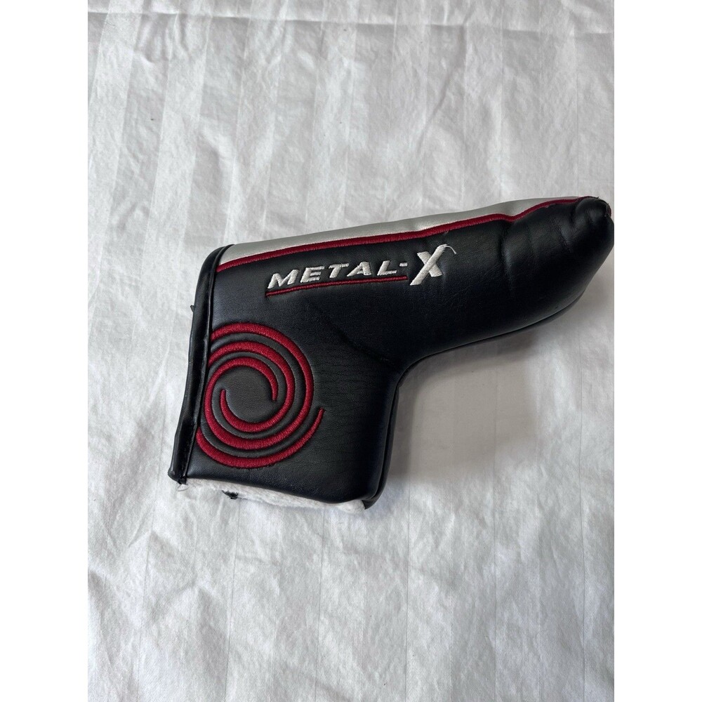 Odyssey Metal-X Blade Putter Headcover Black Red Swirl Golf Club Cover Genuine